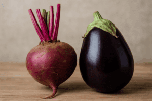 Beet and eggplant